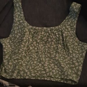 green floral tank top